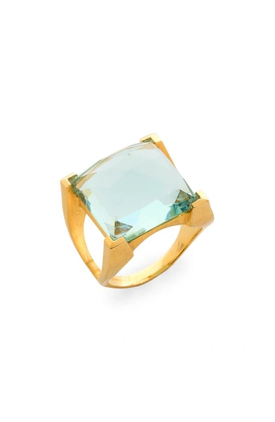 Shop Dean Davidson Semiprecious Stone Ring In Aquamarine/ Gold
