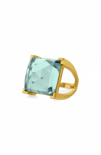Shop Dean Davidson Semiprecious Stone Ring In Aquamarine/ Gold