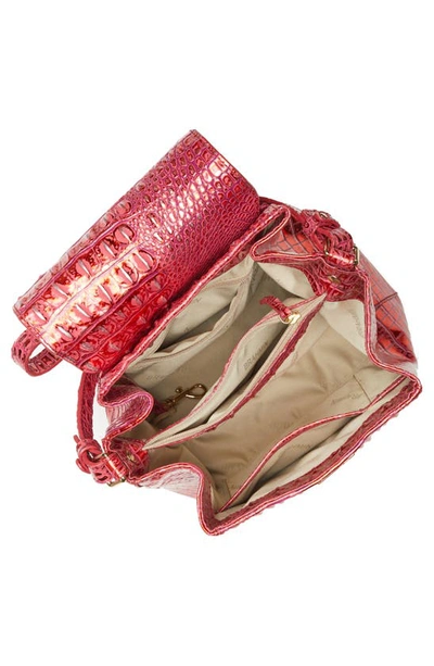 Shop Brahmin Margo Croc Embossed Leather Crossbody Bag In Red Dragon Melbourne
