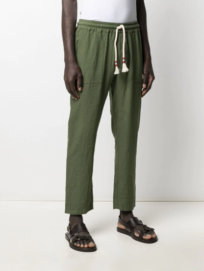 Shop Mc2 Saint Barth Drawstring Linen Trousers In Green