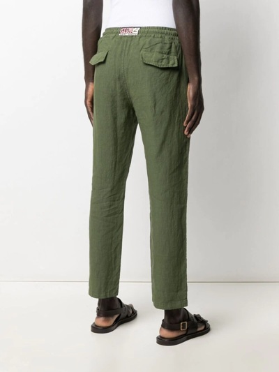 Shop Mc2 Saint Barth Drawstring Linen Trousers In Green