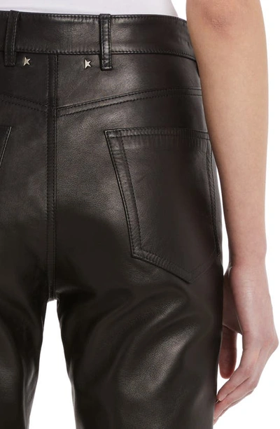 Golden Goose Golden Leather Cropped Flare Pants In Black