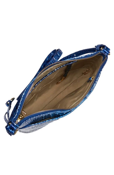 Shop Brahmin Katie Croc Embossed Leather Crossbody Bag In Vista Blue Ombre Melbourne