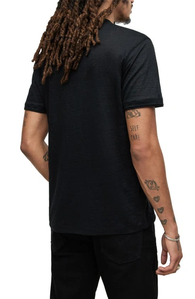 Shop John Varvatos Slim Fit Linen V-neck T-shirt In Black