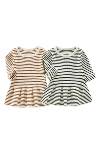 Ashmi And Co Rylee Stripe Cotton Dress In Brown