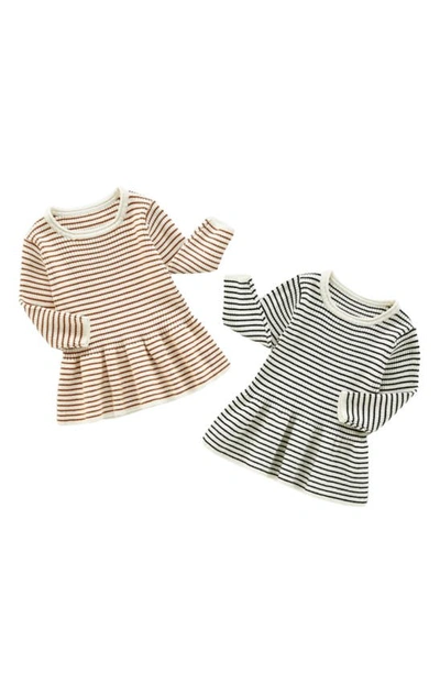 Ashmi And Co Rylee Stripe Cotton Dress In Brown