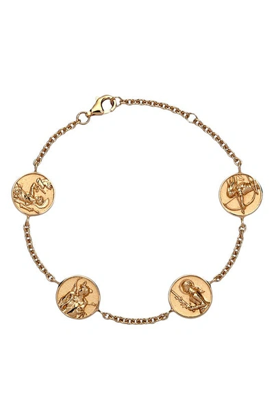 Shop Awe Inspired Warrior Medallion Bracelet In Sterling Silver