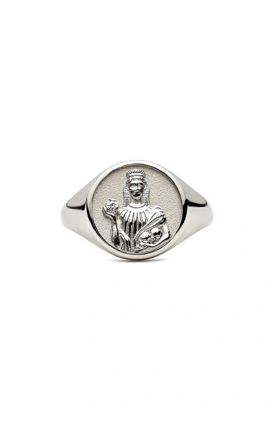 Shop Awe Inspired Persephone Signet Ring In Sterling Silver