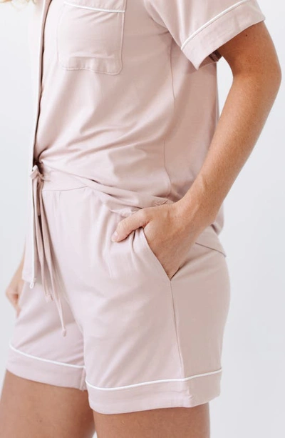 Cozy Earth Short Sleeve Knit Pajamas In Blush