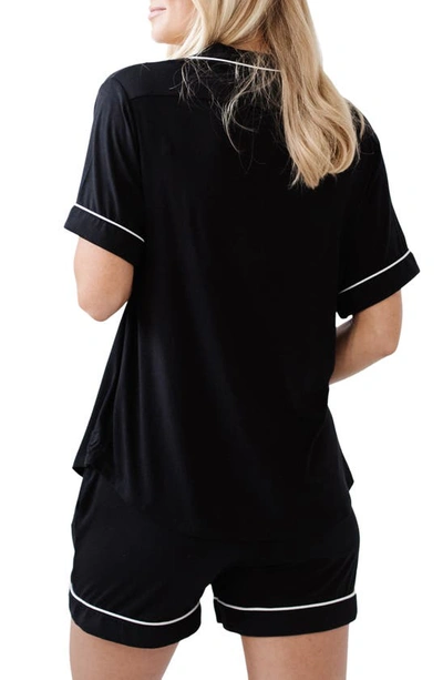 Cozy Earth Short Sleeve Knit Pajamas In Black