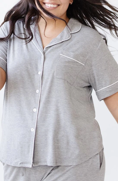 Cozy Earth Short Sleeve Knit Pajamas In Grey