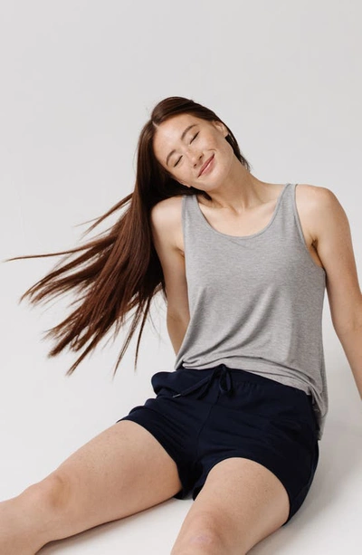 Cozy Earth Scoop Neck Pajama Top In Grey