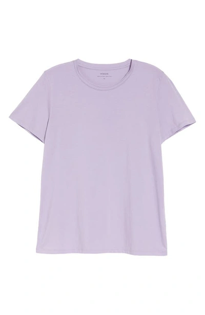 Shop Vince Essential Pima Cotton T-shirt In Dark Lilac