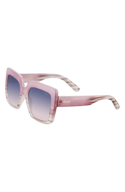 Shop Velvet Eyewear Gina 57mm Square Sunglasses In Plum