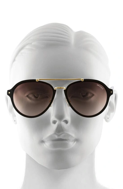 Shop Velvet Eyewear Jesse 55mm Aviator Sunglasses In Copper