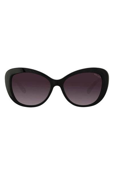 Shop Velvet Eyewear Chrystie 55mm Cat Eye Sunglasses In Black