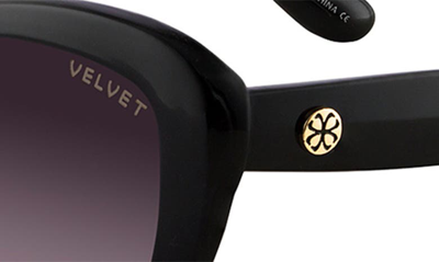 Velvet Eyewear Chrystie 55mm Cat Eye Sunglasses In Black