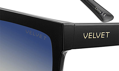 Shop Velvet Eyewear Melania 58mm Gradient Shield Sunglasses In Black