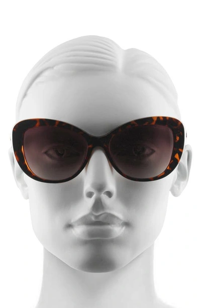 Shop Velvet Eyewear Chrystie 55mm Cat Eye Sunglasses In Dark Tortoise