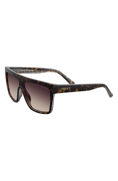 Shop Velvet Eyewear Melania 58mm Gradient Shield Sunglasses In Tortoise