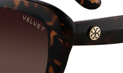 Shop Velvet Eyewear Chrystie 55mm Cat Eye Sunglasses In Dark Tortoise