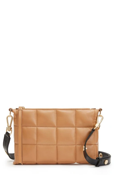 Shop Allsaints Eve Quilted Crossbody Bag In Palisade Tan