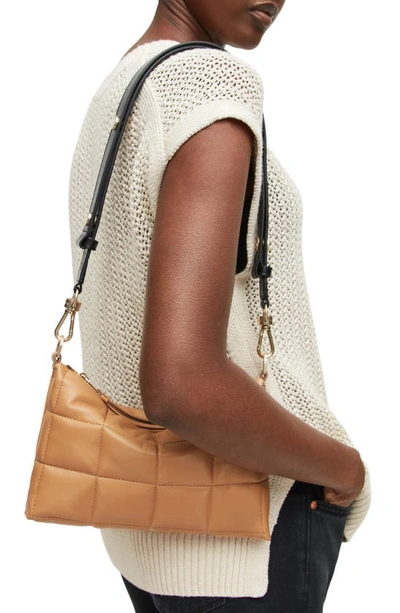 Shop Allsaints Eve Quilted Crossbody Bag In Palisade Tan