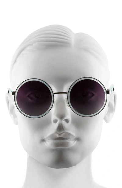 Shop Velvet Eyewear Essie 52mm Gradient Round Sunglasses In Silver