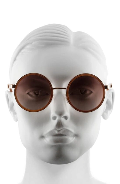 Shop Velvet Eyewear Essie 52mm Gradient Round Sunglasses In Blush