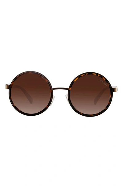 Shop Velvet Eyewear Essie 52mm Gradient Round Sunglasses In Tortoise