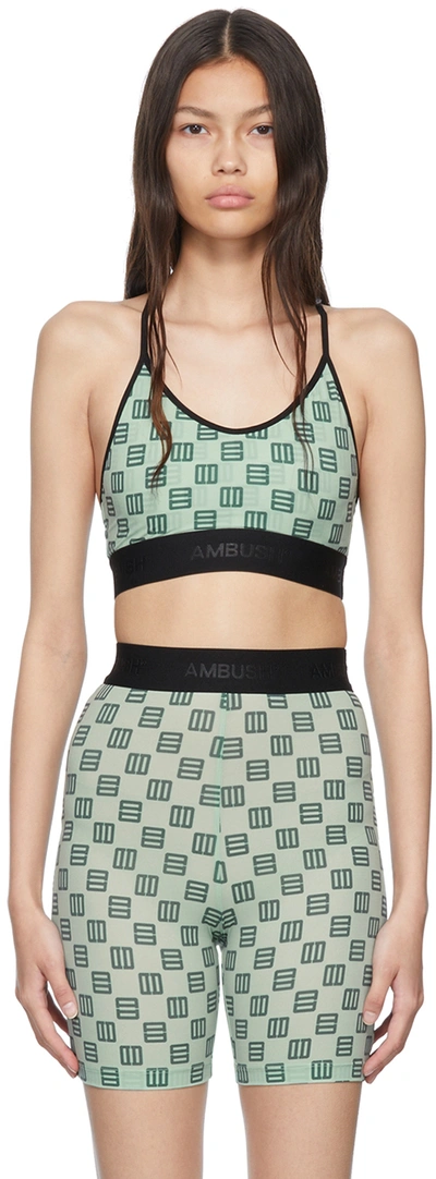 Ambush Motif-print Cropped Top In Green Lily Evergreen