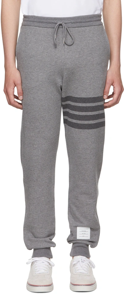 Shop Thom Browne Gray 4-bar Lounge Pants In 035 Med Grey