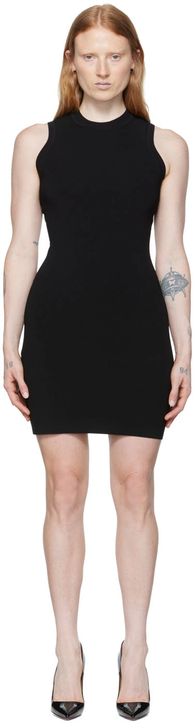 Shop Victoria Beckham Black Viscose Minidress In 1 Black