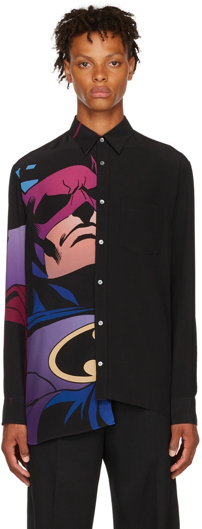 Shop Lanvin Black Batman & Catwoman Shirt In Multicolour