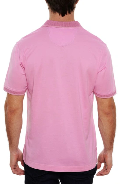 Shop Robert Graham Archie Short Sleeve Polo In Light Pink