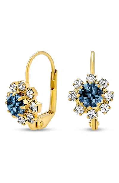 Shop Bling Jewelry Flower Lever Back Earrings In Blue