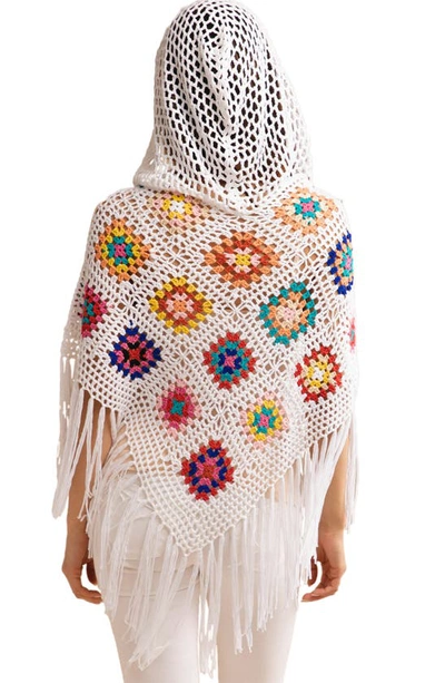 Shop Saachi Square Crochet Poncho In White