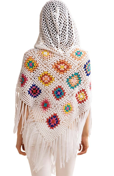 Saachi Square Crochet Kimono In White