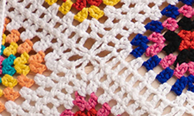 Saachi Square Crochet Kimono In White