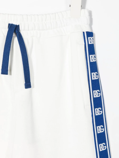 Shop Dolce & Gabbana Dg Logo-tape Track Trousers In White
