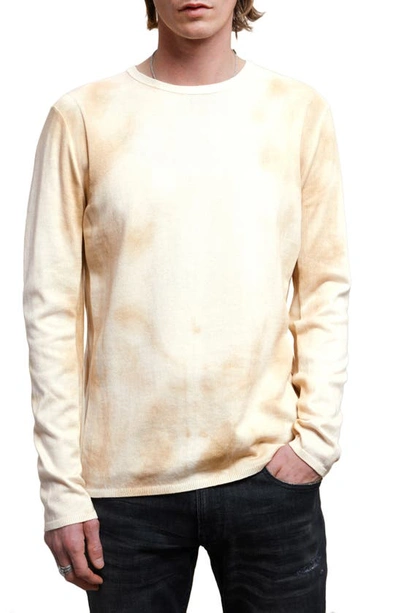 Shop John Varvatos Hays Tie Dye Mercerized Cotton Crewneck Sweater In Adobe Clay