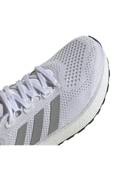 Shop Adidas Originals Pureboost 22 Running Shoe In White/ Silver Met./ Core Black