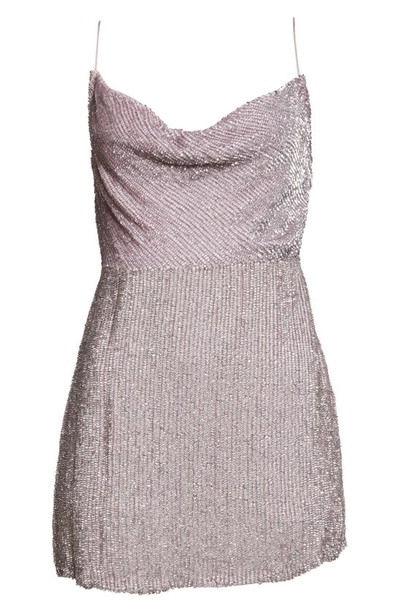 Shop Retroféte Jill Sequin Minidress In Dusty Lilac