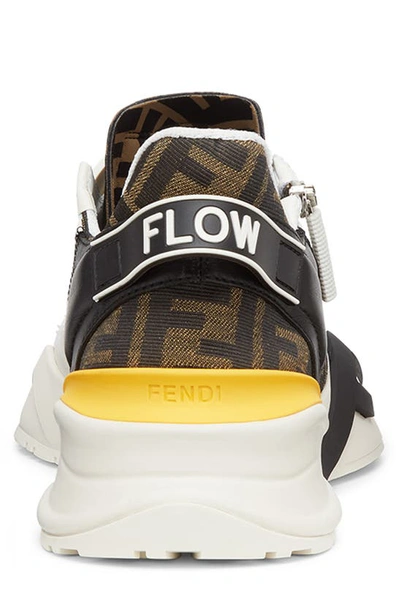Shop Fendi Flow Logo Low Top Sneaker In White/ Yellow
