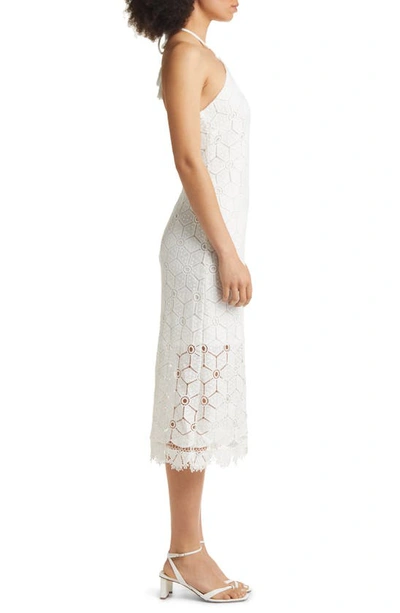 Shop Btfl-life Halter Neck Lace Dress In Off White