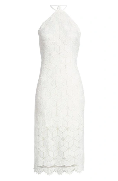Shop Btfl-life Halter Neck Lace Dress In Off White