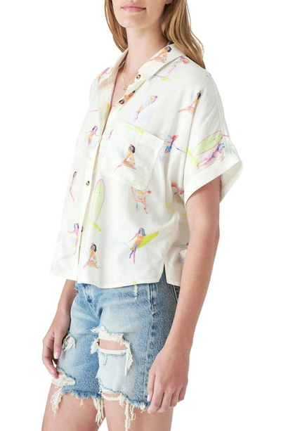 Shop Lucky Brand Relaxed Workwear Shirt In Cream Multi