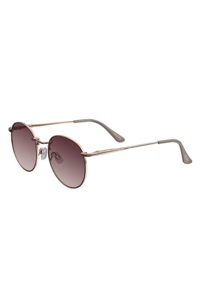 Shop Velvet Eyewear Yokko 50mm Round Sunglasses In Rose Gold