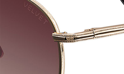 Shop Velvet Eyewear Yokko 50mm Round Sunglasses In Gold