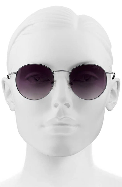 Shop Velvet Eyewear Yokko 50mm Round Sunglasses In Silver